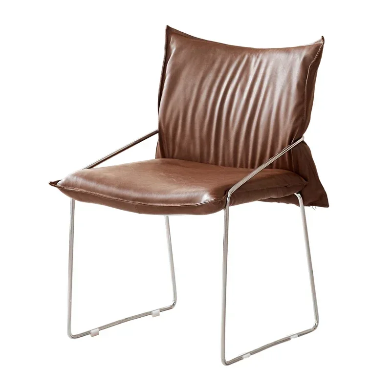 Designer Upholstered Dining Chair, Luxury Study Lounge Chair, Modern Makeup Seat, Comfortable Backrest Chair for Home Offices