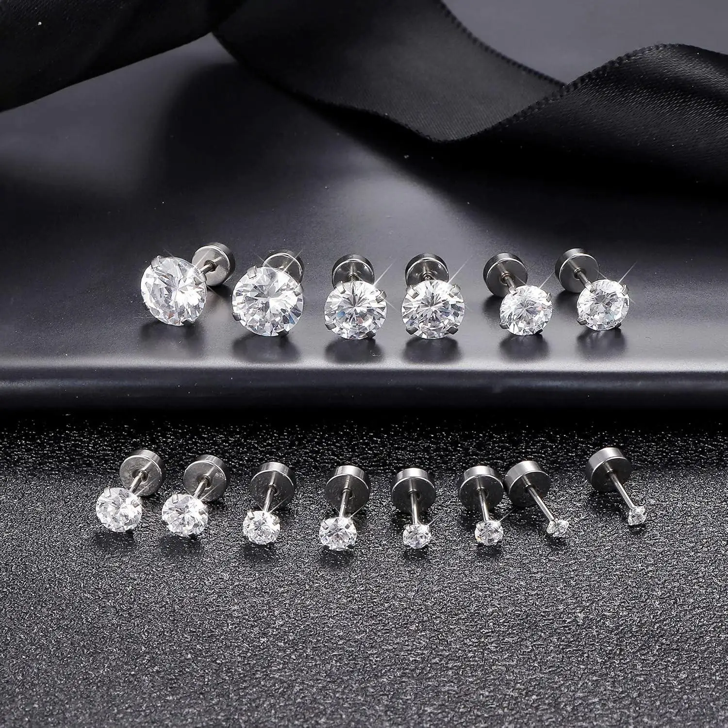 20G Hypoallergenic Flat Back Studs 5