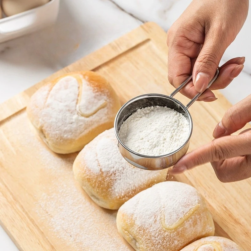 Mini tamiz de azúcar en polvo de acero inoxidable 304, herramientas de cocina para hornear, pantalla de filtro de 40 malla, esparcidor de cacao en polvo, tamiz de harina para hornear