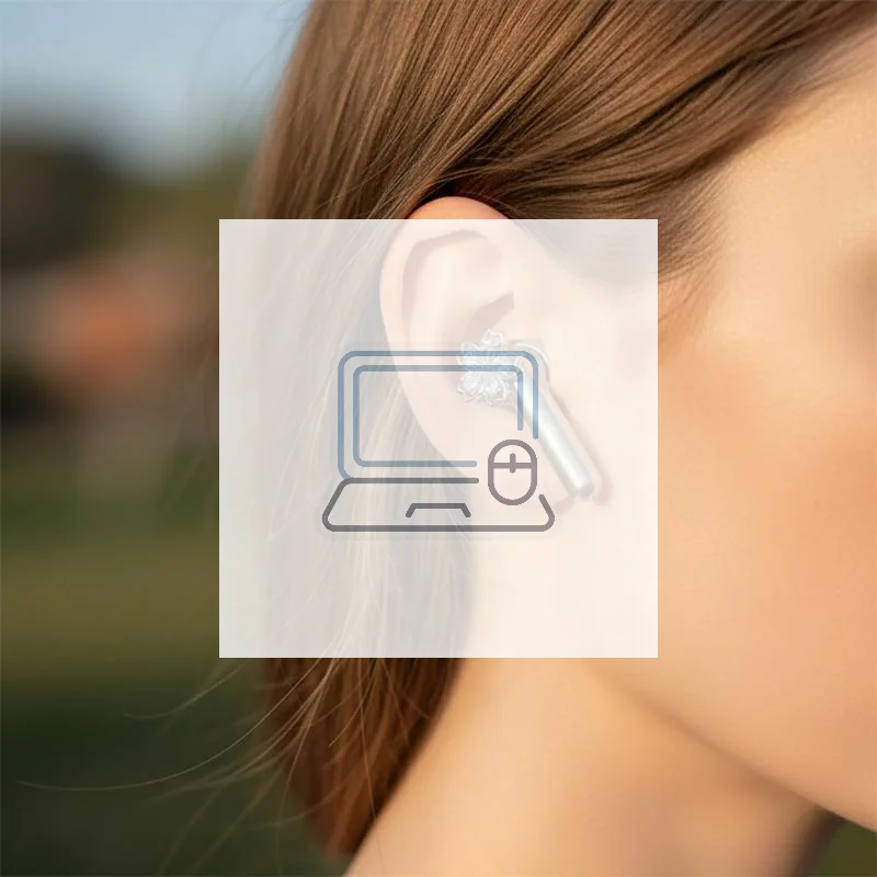 Elegant Rotating Blossom Ear Clip Earrings For Earphone Shining Non Pierced Flower Design For Office And Party