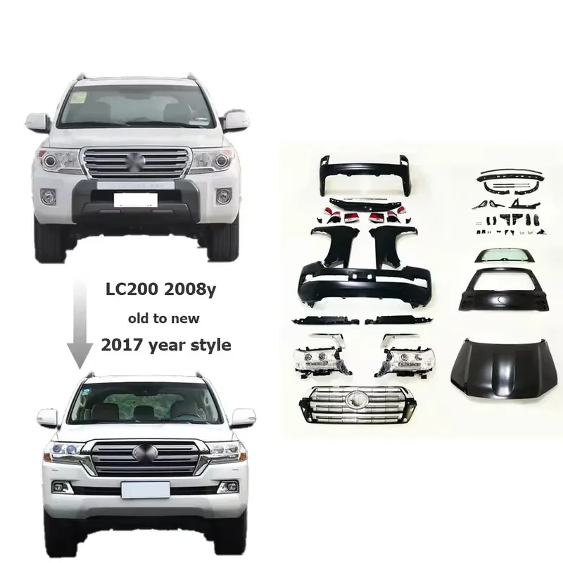 

Old to New Bodykit for Land Cruiser 2008-2015 LC200 Upgr to 2016+ Style Facelift Car Accessories