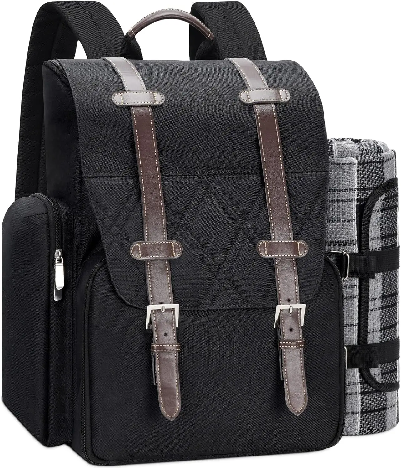 

Рюкзак для пикника на 4 человек с термоотделением, водонепроницаемым пледом и набором столовых приборов для пляжа, кемпинга, вечеринок