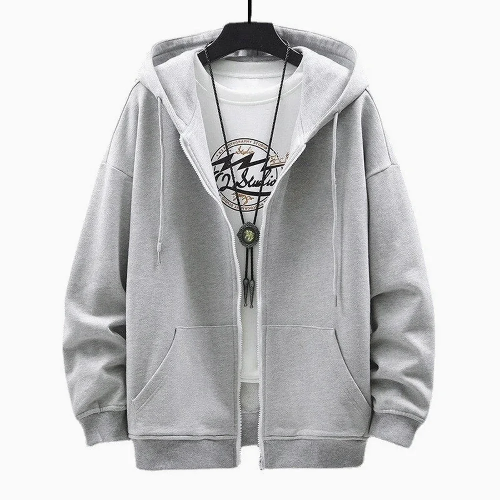 Frauen Solide Hoodies Mantel Harajuku Grundlegende Langarm Frühling Herbst Lose Zip Up Casual Übergroßen Sweatshirts Jacke mit Tasche – Detail 11