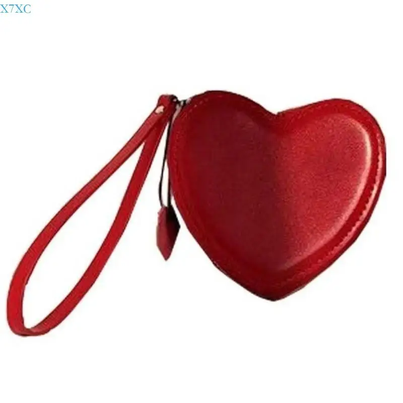 

X7XC Lightweight Heart Coin Wallet PU Leather Purse Card Holder for Women Seeking a Blend of Retro and Modern Styles