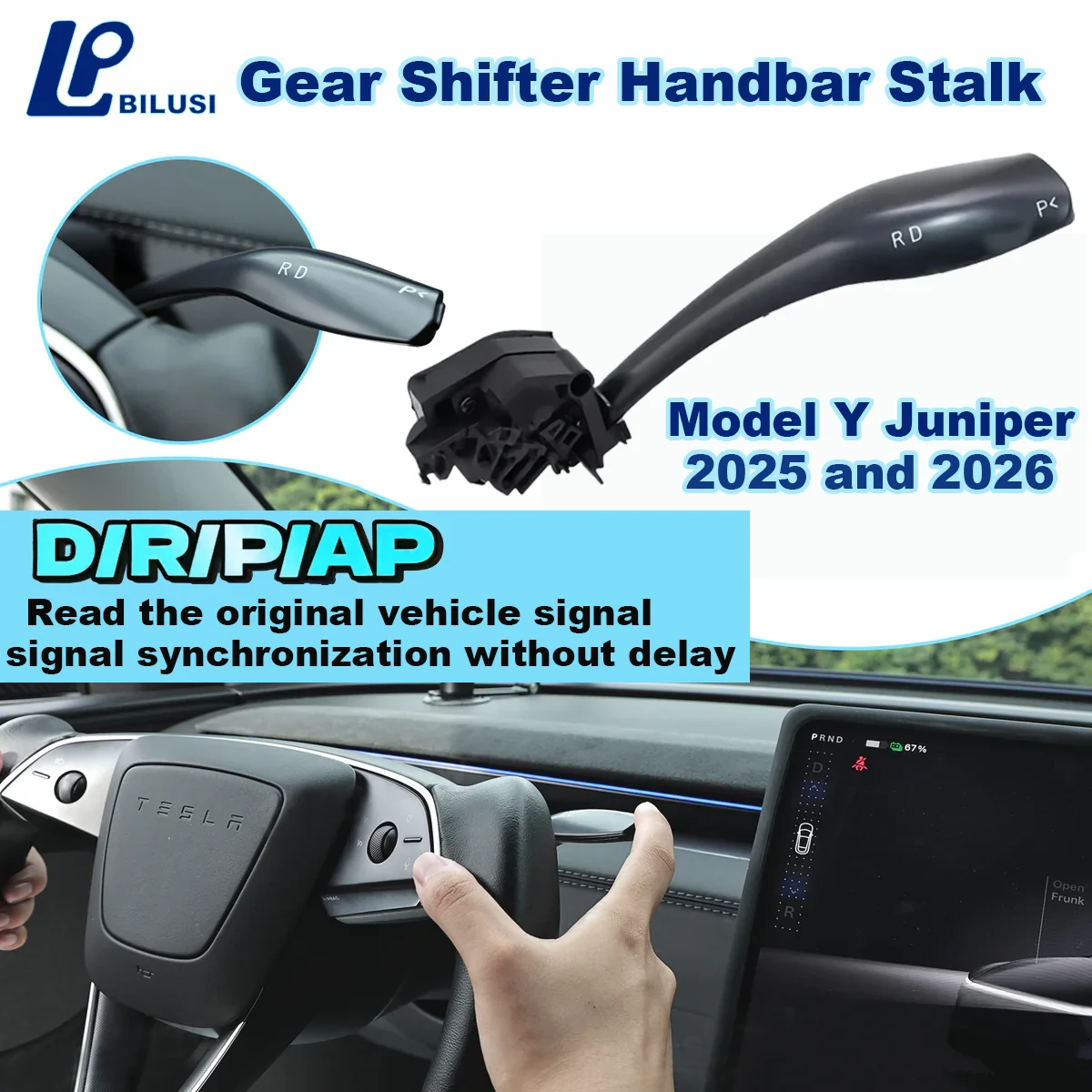 

Компоненты Bilusi для Tesla Model Y Juniper EV, рычаг переключения передач, переключатель поворота, 2025-2026, гладкое управление парковкой и вождением