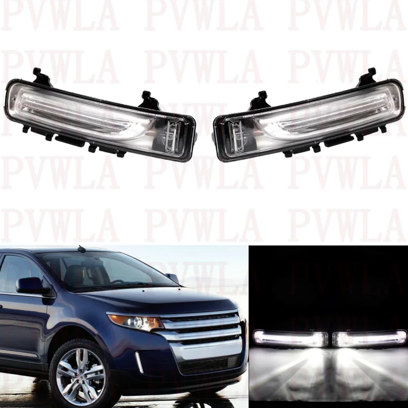 

Front LED DRL Fog Daytime Running Lights Lamp With Bulbs BT4Z-13201-A BT4Z-13200-A For Ford Edge 2011 2012 2013 2014