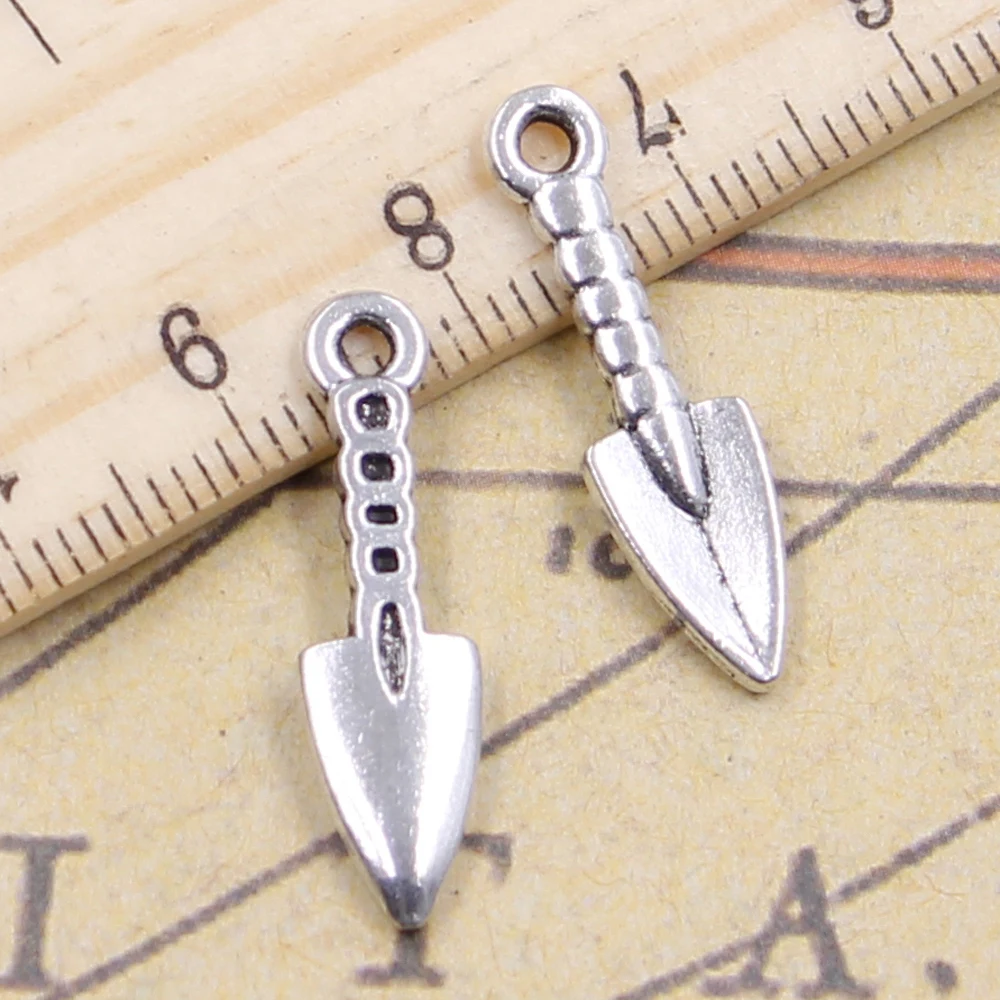 20pcs Charms Military Shovel Spade 25x7mm Tibetan Silver Color Pendants DIY Antique Finding Making Handmade Jewelry