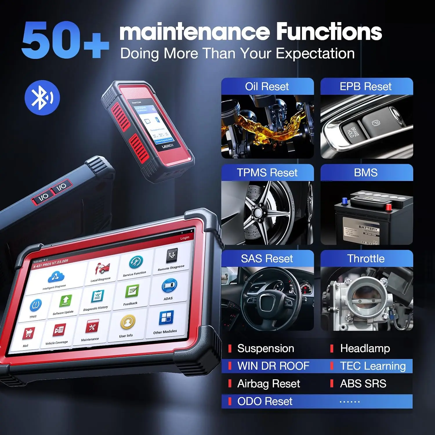 LAUNCH Car Diagnostic Tools J2534 Programming Auto OBD2 Scanner Diagnosis Automotive Tool 2 Years Free Update