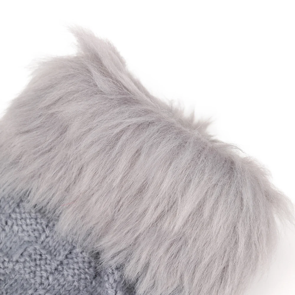 Fashion Faux Konijnenbont Gebreide Handschoenen Zachte Warme Vingerloze Wanten Winter Pols Handwarmer Gehaakte Outdoor Half Vinger Handschoenen
