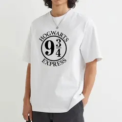 HP Vintage Platform Nine and Three Quarters T Shirt for Men 934 Graphic Print Short Sleeves Tshirt O-Neck Cotton Tops Tee Shirts