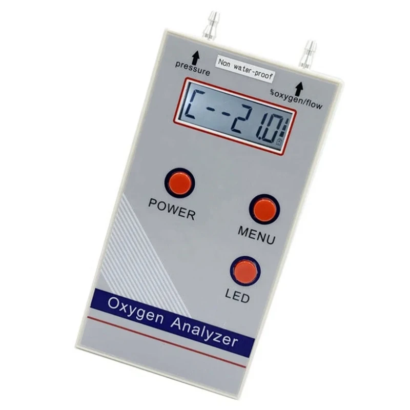 Zuurstof Analyzer Professionele Draagbare O2 Zuurstofconcentratie Meter Detector 21%-95.6% O2 Meter Gasdetector EU Plug Duurzaam