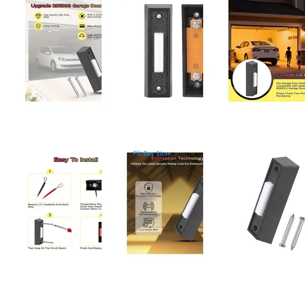 F92C Wall Control Push Button with Lighted Home Improvement Wall Mount Smarted Garage