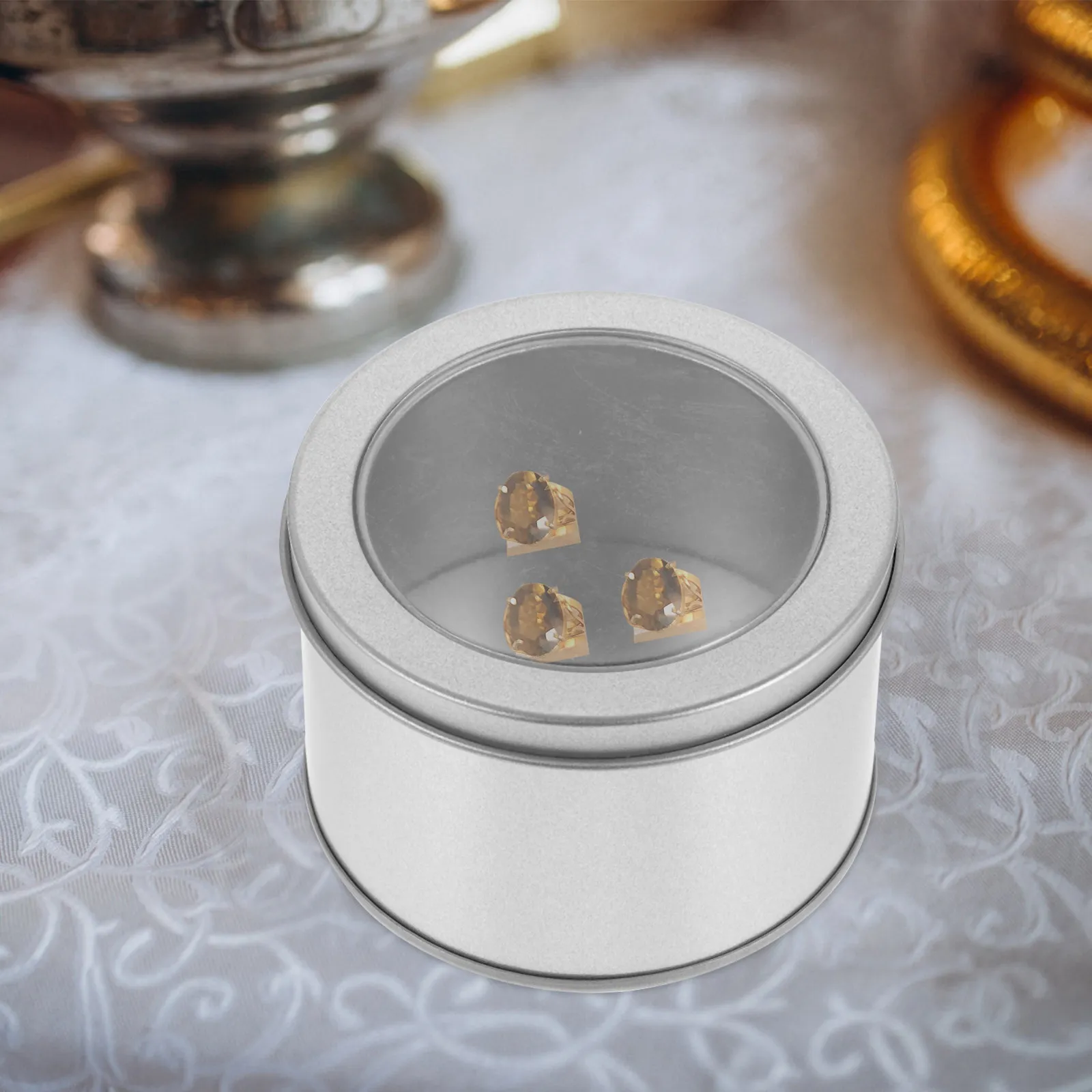

12Pcs Round Tinplate Storage Cans Silver Multi Purpose Storage Boxes for Gifts Candy Tea Jewelry Large Capacity Sundries