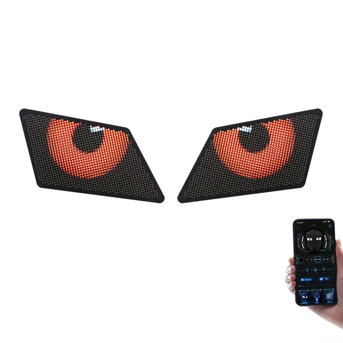 1 Pair DIY LED Eye Display Screen Panel Decoration RGB Color Eye Animated Display PCB Board for Bag Car LED Backpack Billboard