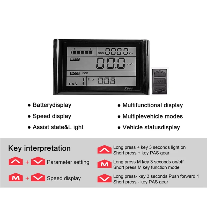 For 48V-72V 1000W-3000W Motor Electric Bike Motor Controller Kit with S900 LCD Display Electric Bicycle Accessories