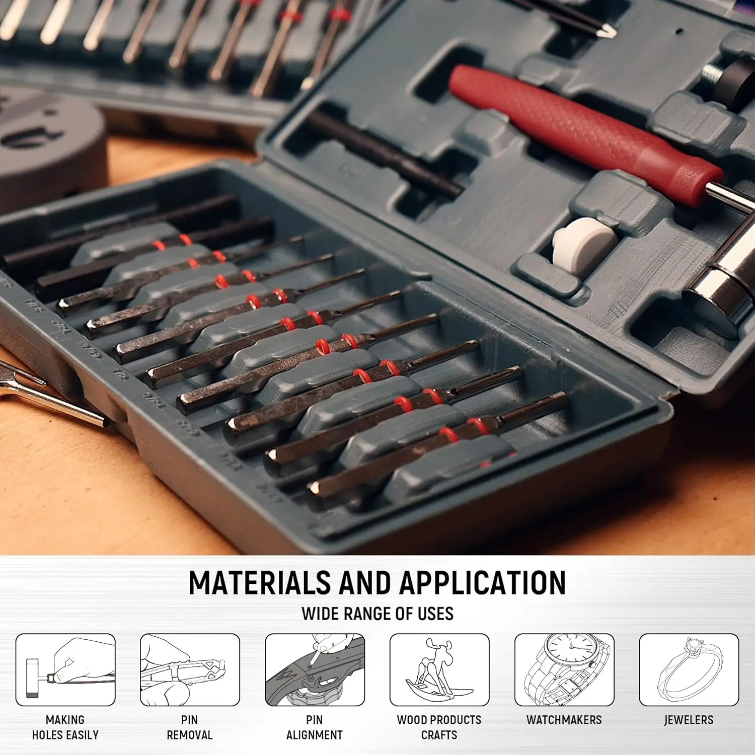 Set di punzoni perni, punzoni per rotoli in acciaio con martello frontale sostituibile, strumento di riparazione meccanica in metallo solido