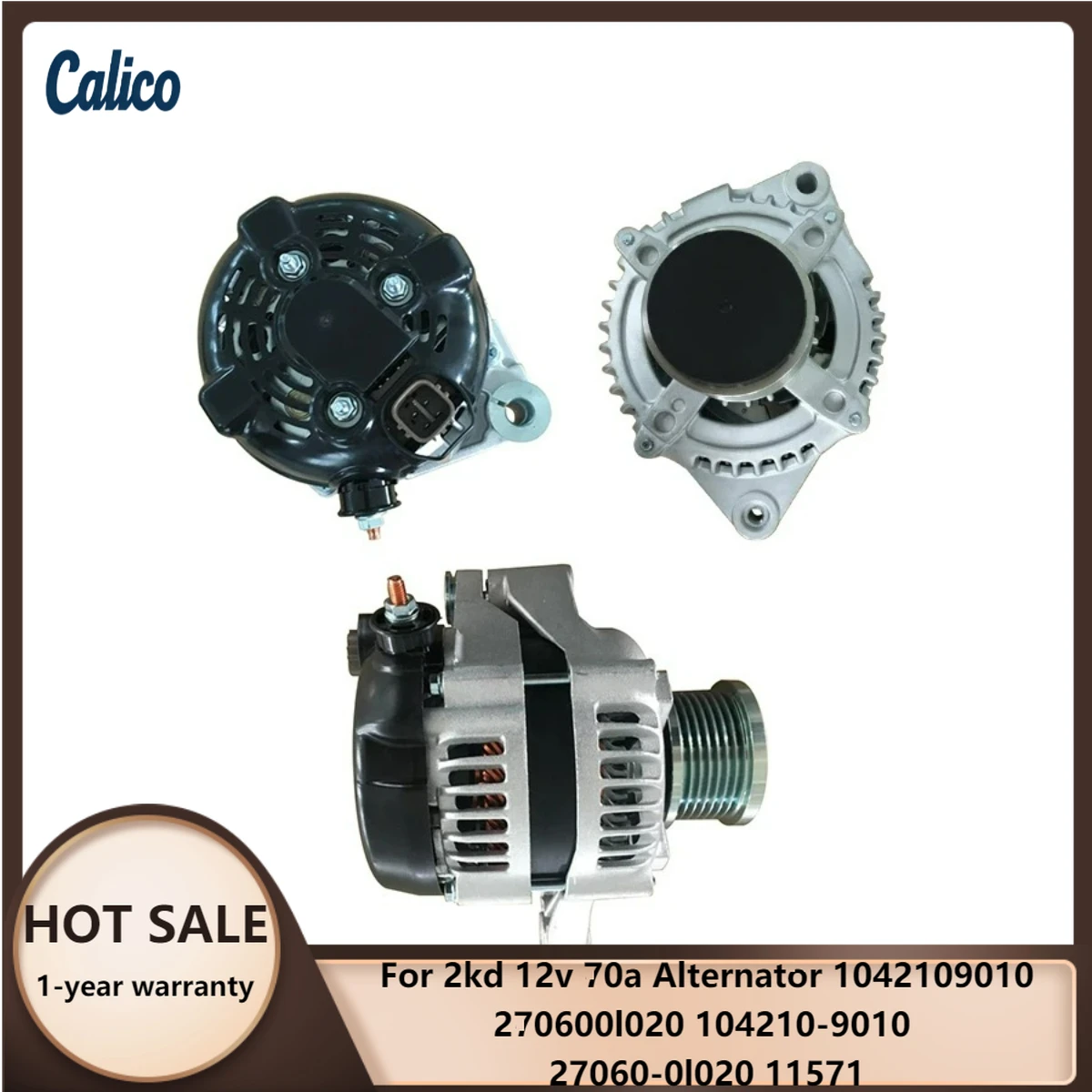 

Factory Direct Sales Are Suitable for 2kd 12v 70a Alternator 1042109010 270600l020 104210-9010 27060-0l020 11571
