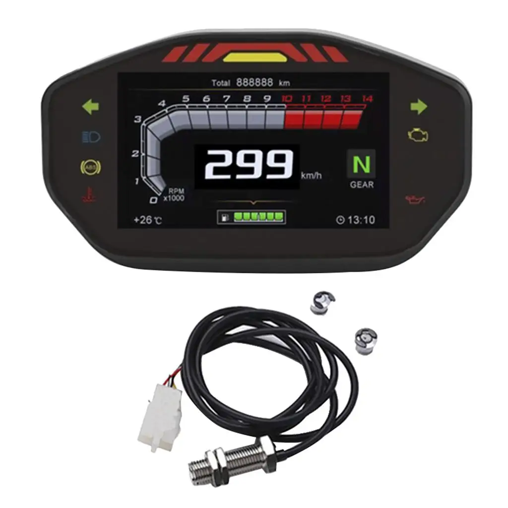 

1Set Universal Motorcycle LCD Digital Speedometer Odometer Backlight Black