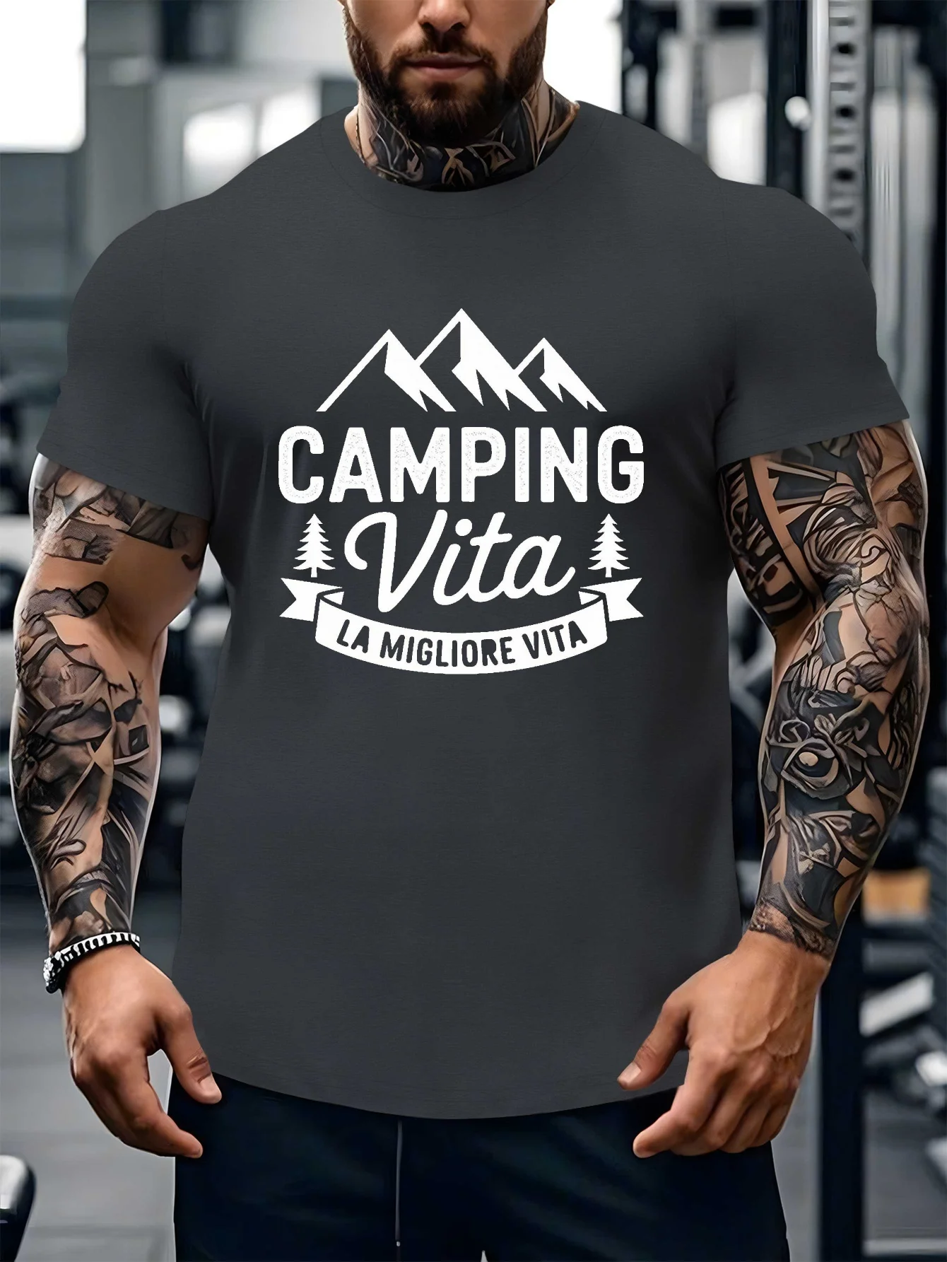 

2025 Snow Mountain Banner English Print tops Short Sleeve Casual T Shirt for Men Inch Machine Wash Comfortable Fit ghost band