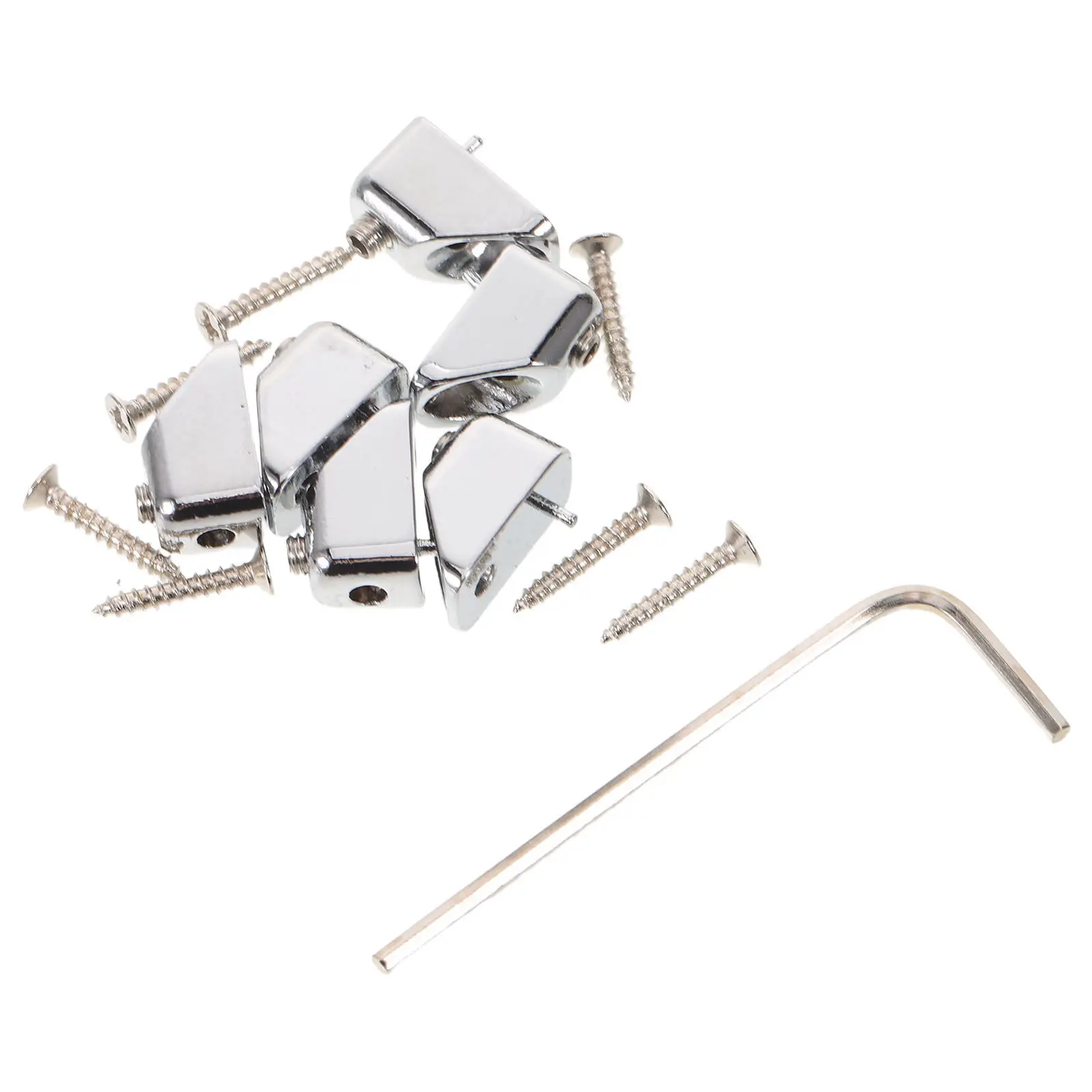 

6 шт. фиксаторов струн для безголовой гитары, высокопрочные металлические крепления из цинкового сплава для замены бриджа электрогитары, надежные