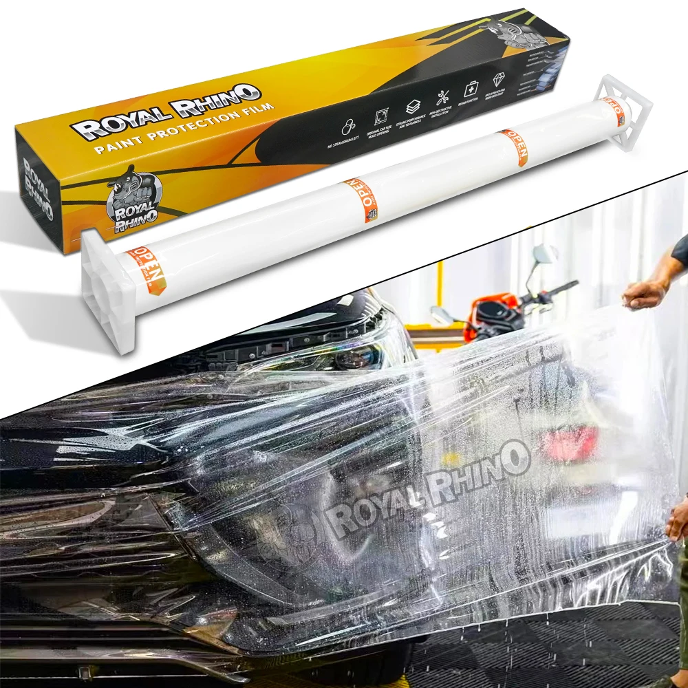 

ROYAL RHINO TPU TPH PPF 6,5 мил 7,5 мил Прозрачная антижелтийная эластичная гидрофобная наклейка для автомобиля Защитная пленка для краски кузова автомобиля