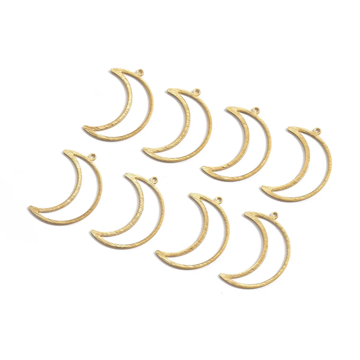 200PCS New Hollow Brass Crescent Moon Charm Pendant 26x17mm DIY Necklace Earrings Jewelry Accessories Handicrafts Supplies