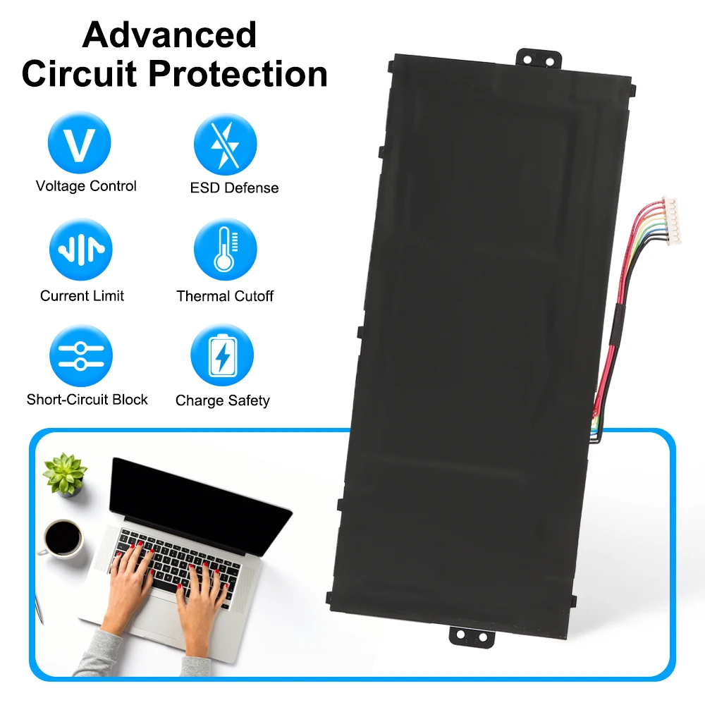 KingSener AP19A8K Laptop Battery For Acer Chromebook Spin 311 CP311-1H  Spin 511 R752T R752TN Series 3ICP5/58/72 11.55V 40.22Wh