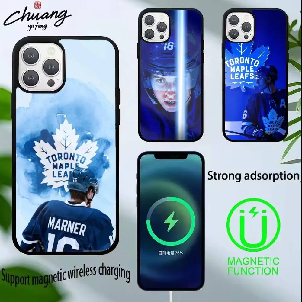 

Hockey Mitch Marner Phone Case For iPhone17,16,15,14,13 Plus,Pro Max Magnetic For Magsafe Wireless Charging