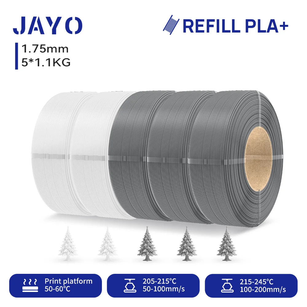 JAYO 5,5KG 3D PLA/PETG/PLA+ Drucker Nachfüll-Filament 1,75mm Ohne Spule 3D-Drucker Filament für 3D-Drucker & 3D-Stift Nachfüll-Filament