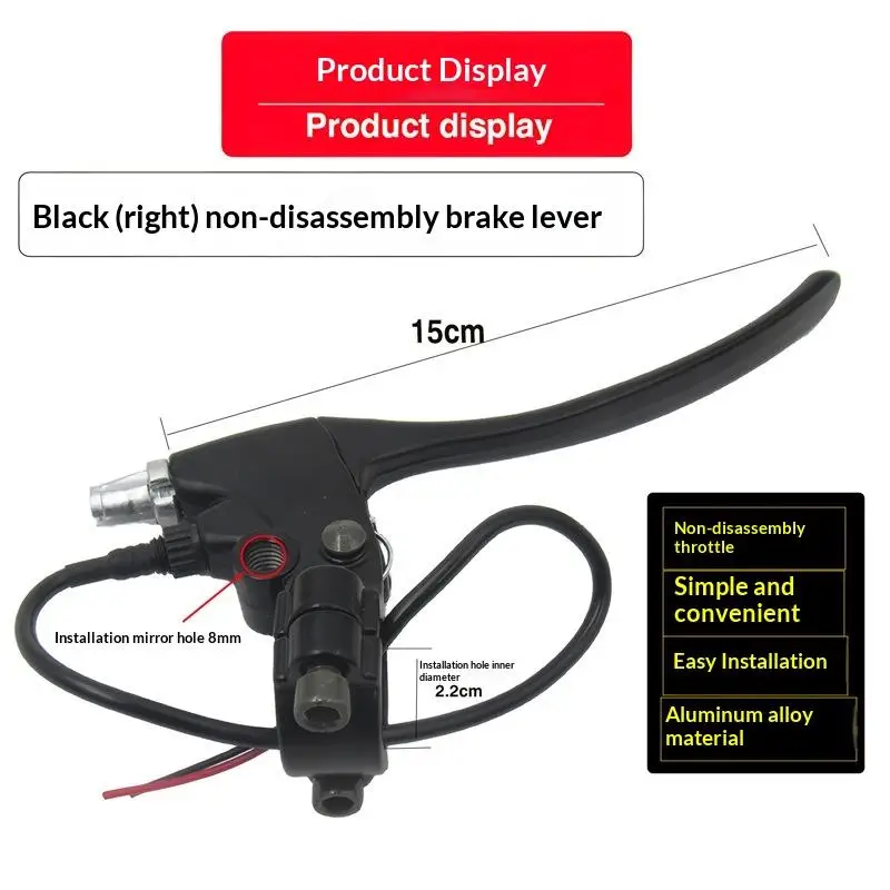 Universeller E-Bike-Hinterradbremshebel 1 Stück/1 Paar Rostfreier Langlebiger Bremsgriff für die Reparatur von Strand-Elektrofahrrädern – Detail 3