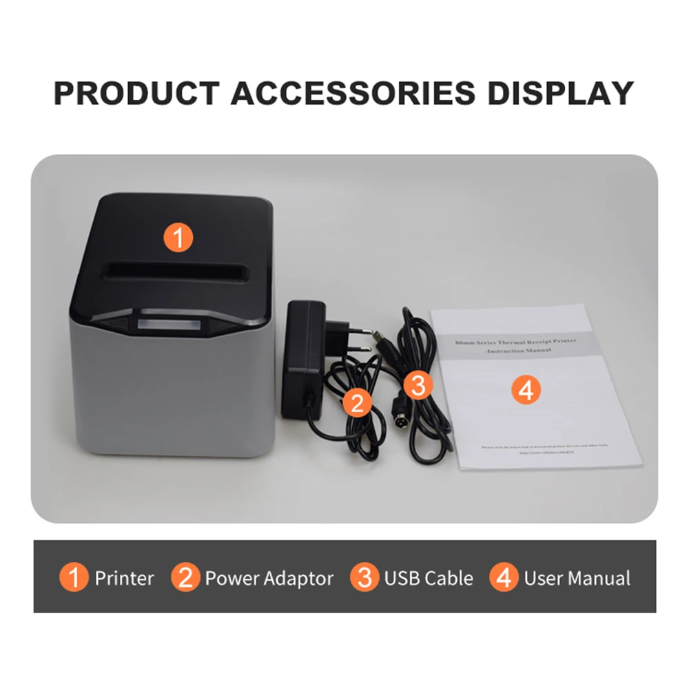 HZTZ 80mm Thermal Receipt Printer Automatic Cutter Restaurant Kitchen POS USB Serial LAN Wifi Bluetooth H-Z870