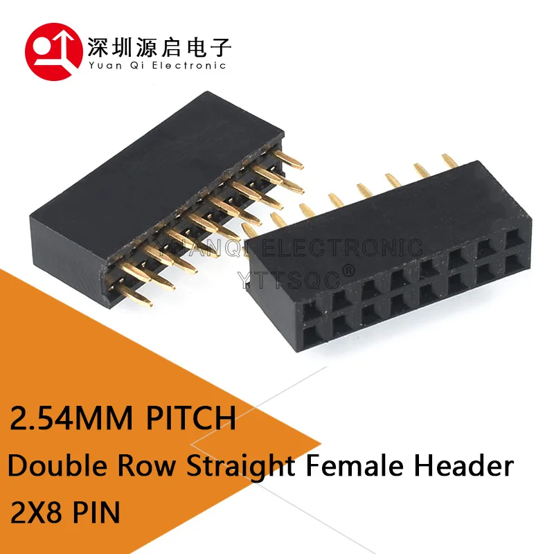 20PCS 2X8 PIN Double Row Straight FEMALE PIN HEADER 2.54MM PITCH Strip Connector Socket 2*8 8p 8 PIN 16PIN FOR PCB BOARD