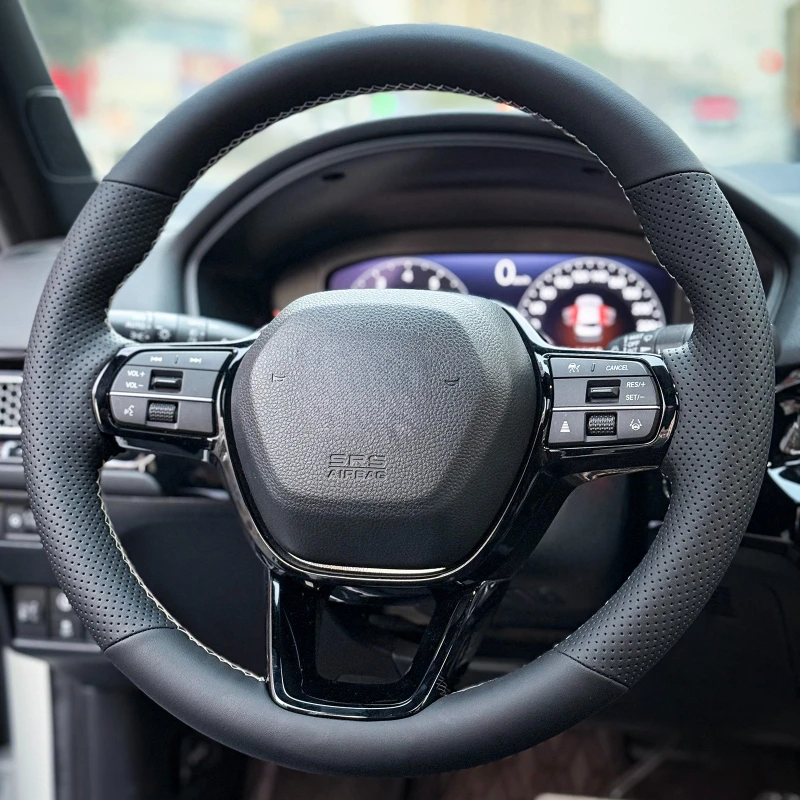 DIY Hand-Stitched Non-slip Leather Steering Wheel Cover for Honda 11th Civi Integra Accord Inspire CRV Breeze HRV Car Accessory