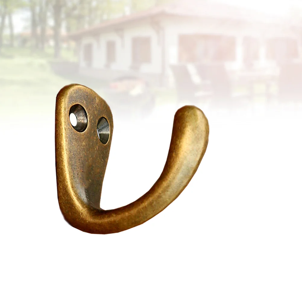 Vintage Copper Clothes Hook Retro Solid Hat Hanger Multifunctional Wall Hook for Bathroom Bedroom Closet (Coffee)