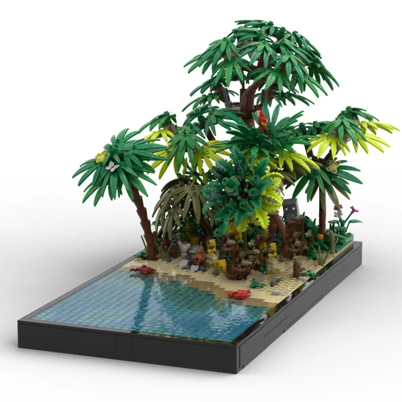 1552pcs MOC CANOE MAKERS CAMP - Native Village Workshop Pirates Model Building Blocks Assemble Education Craft Art Birthday