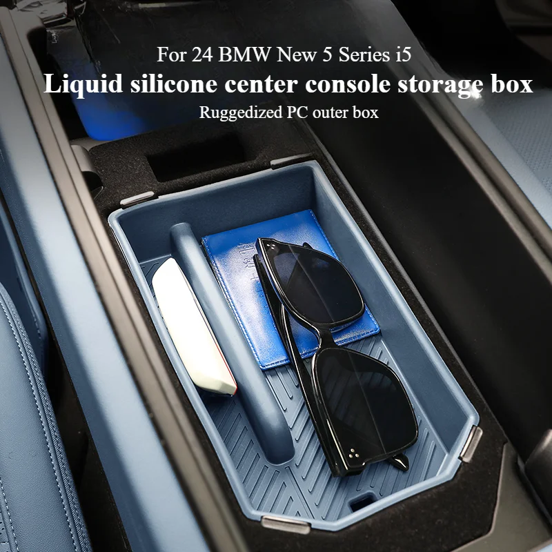 Armrest escondido Storage Box, Console Center Organizer, Acessórios do carro, BMW Série 5 i5, 24, Frio, Novo, 3pcs