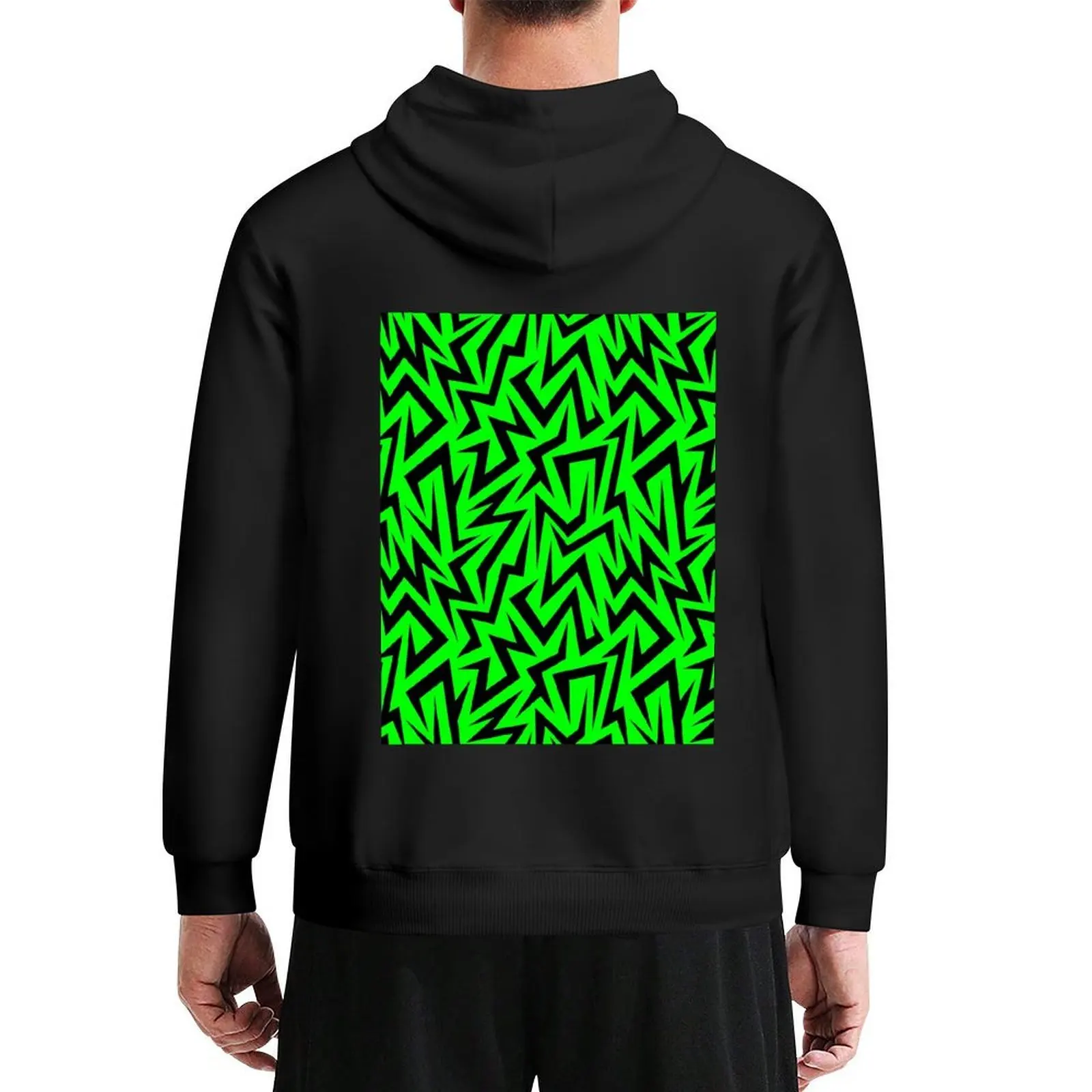 

Jagged Lines Slime Green Hoodie winter clothes japanese style male clothes korean autumn clothes japanese hoodie