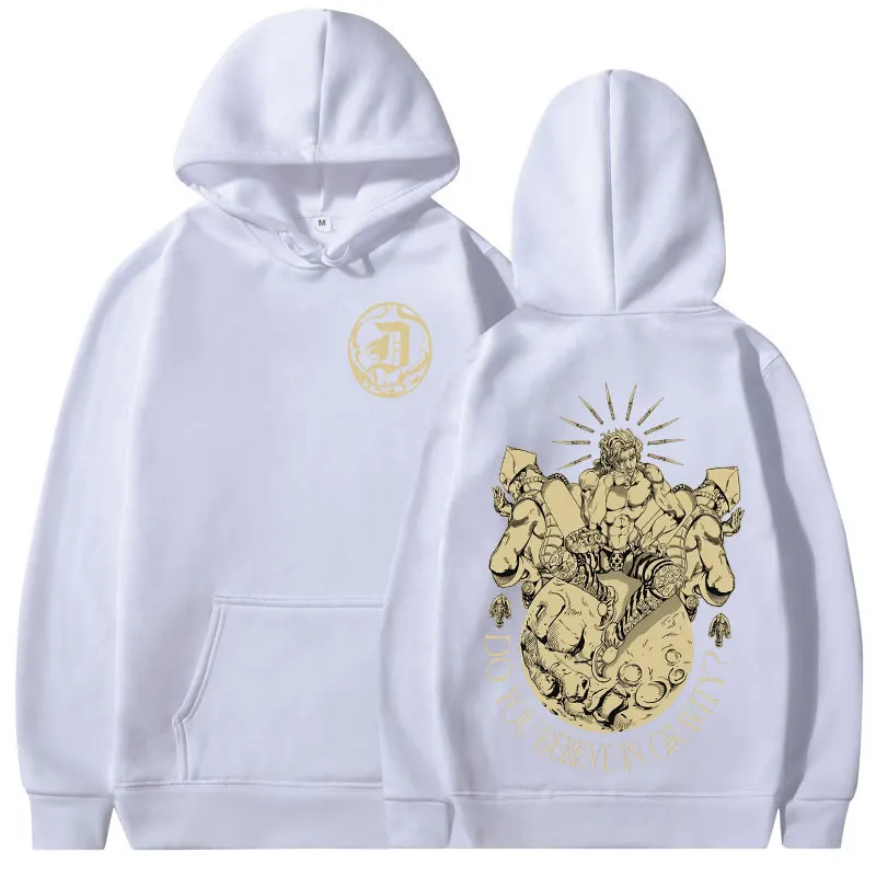 انمي ياباني جوجو مغامرة غريبة هوديس ديو براندو مانغا الجرافيك بلوزات الرجال النساء طويلة الأكمام فضفاضة الصوف البلوفرات #2