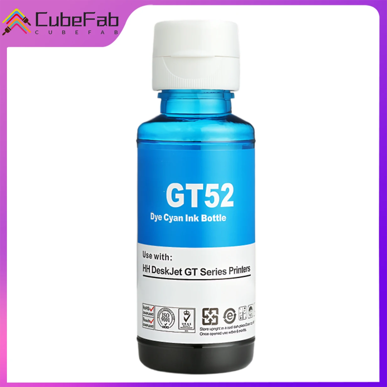 حبر إعادة تعبئة GT51 GT52 GT53 لحبر HP GT51 GT52 GT53 للطابعة HP الذكية 450 455 500 510 515 516 519 530 559 GT5810 GT5820