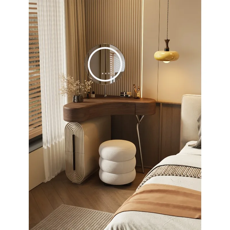 

Medieval style corner dresser storage cabinet chest integrated bedroom small apartment wall corner makeup table