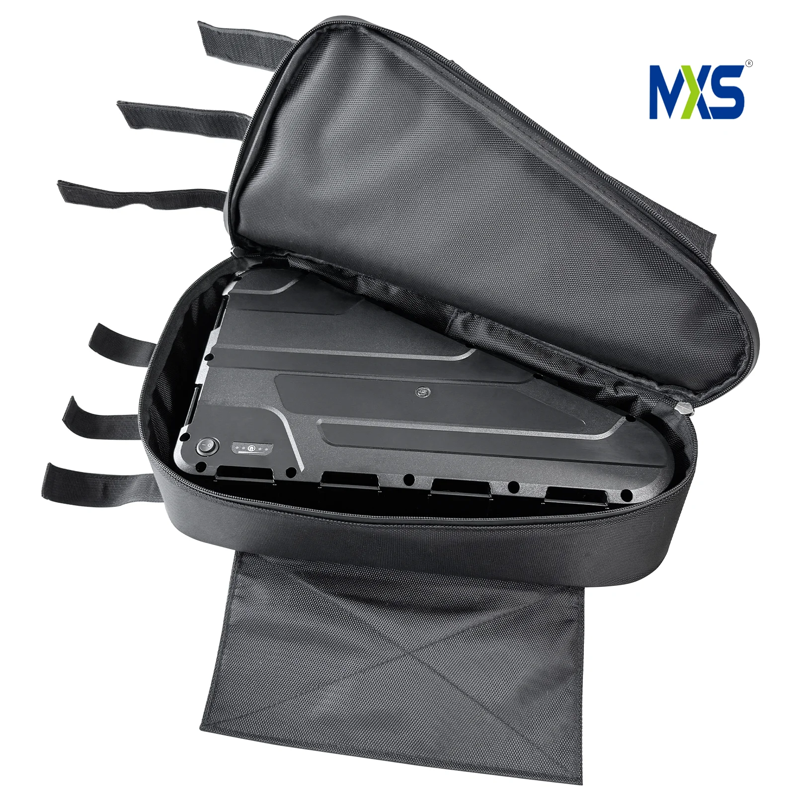 

Велосипедная треугольная сумка-кейс для аккумулятора электровелосипеда 48В/52В/72В, вмещает 84 элемента 21700, с держателем