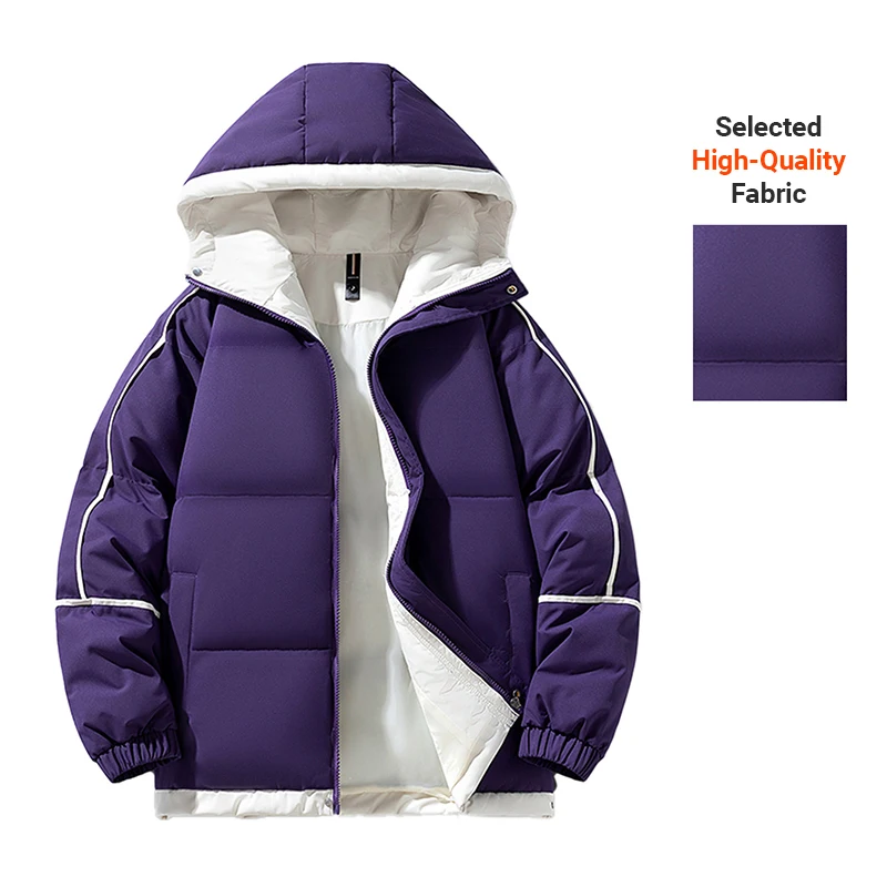 

Trendy Men's Cotton Jacket New Arrival Winter Oversize Fit Thickened Hooded Cotton Jacket Minimalist Raglan Sleeve Cotton Jacket