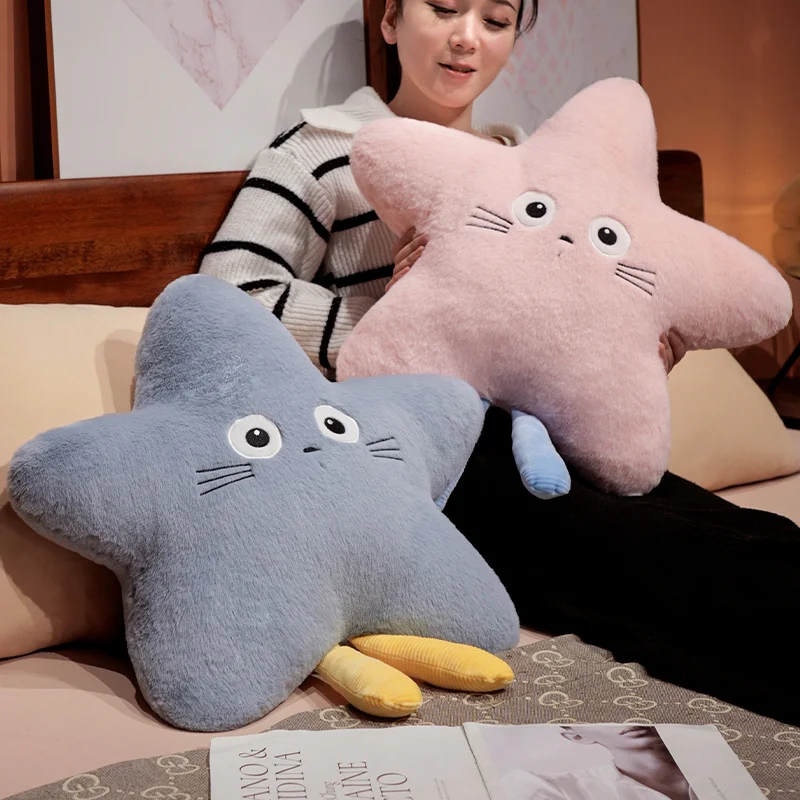 Criativo e bonito cinco pontas estrela travesseiro cinco pontas estrela boneca escritório naping travesseiro sofá almofada decoração para casa nascimento