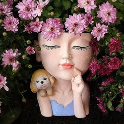 DIY Silicone Portrait Flower Pot Storage Box Mold for Succulent Plant Decor Dropship