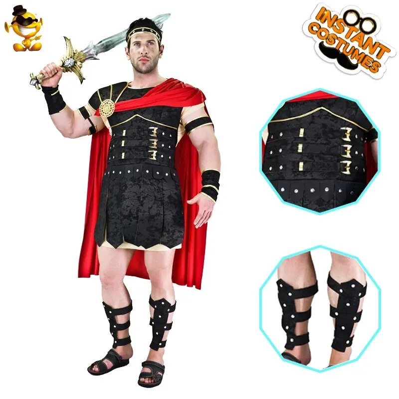 Brave Roman Gladiator Costume Halloween Adult Roman Soldier Gladiator  Warrior Costumes Fancy Cosplay Clothing