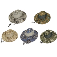 Camouflage Sun Hat Wide Brim Boonie Hat Mesh Breathable Camo Men Outdoor Sports Sun Bucket Cap Fishing Hiking Hunting Hats