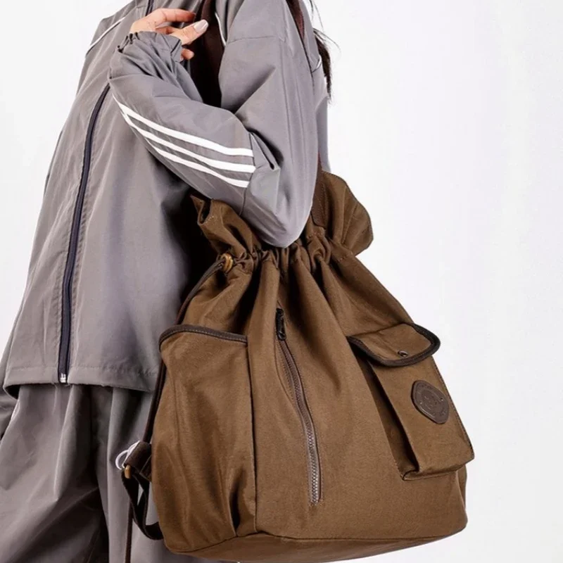 Fashion Drawstring Backpacks Women Large Capacity Travel Backpack Casual Lightweight Backpack Versatile Shoulder Bags Handbag