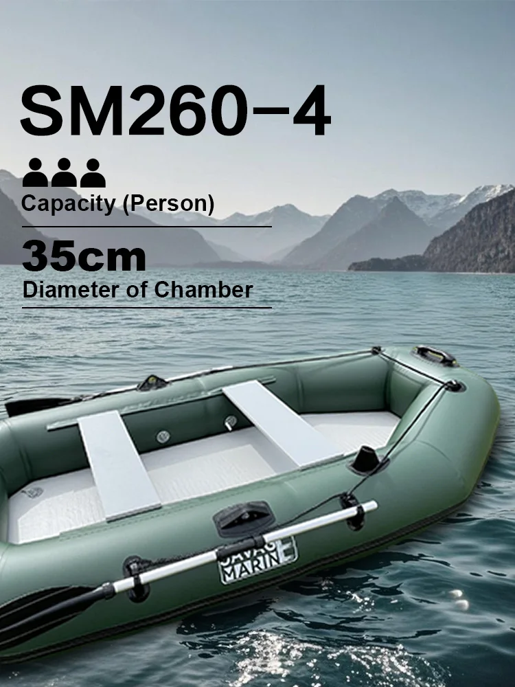 3 Person PVC Inflatable Fishing Kayak 8.5ft Rowing Boat Belly Boot Ponton Canoe with Air Mat Floor