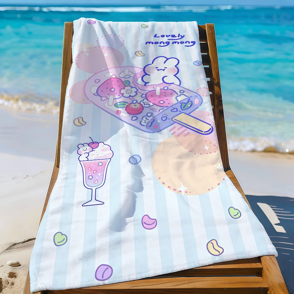 Cute Mongmong Rabbit Cartoon Towel Quick Drying Beach Towels Are Suitable For Swimming Pools Camping Yoga And The Gym