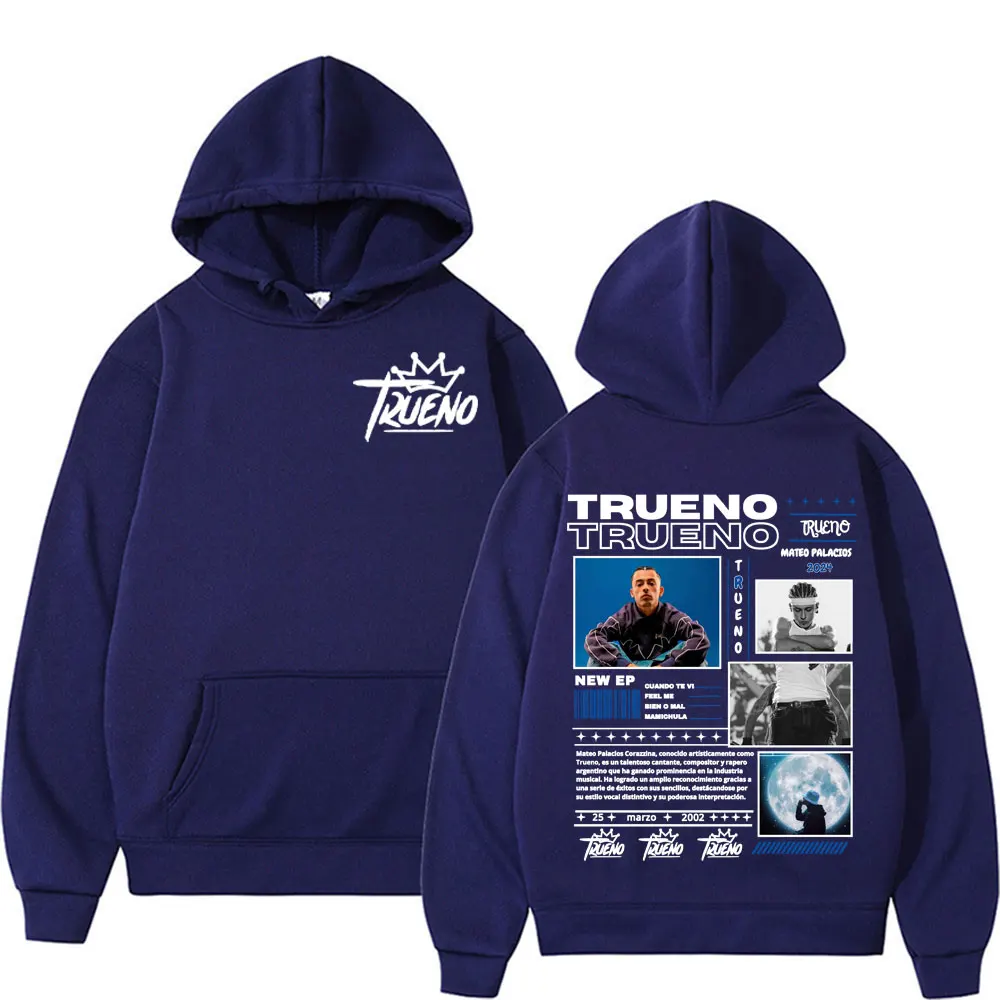 Rapper Trueno Mateo Palacios Album Tour Hoodies Men Harajuku Hip Hop Oversized Hoodie Unisex Casual Fleece Sweatshirt Streetwear